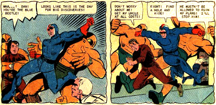 Blue Beetle (Dan Garret) entre en action.. Blue Beetle (Dan Garret) entre en action..