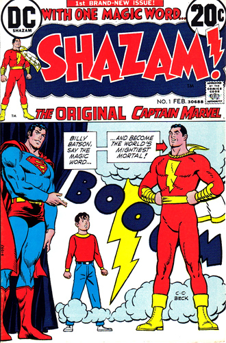 Shazam #1 (1973), l'arrivée de Captain Marvel chez DC, présénté (un comble) par Superman !