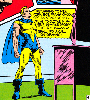 Le Whizzer dans son premier costume de super-héros...